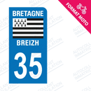 Moto - Sticker immatriculation 35 - Ille et Vilaine new