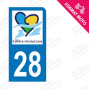 Moto - Autocollant plaque immatriculation 28 - Centre - Val de Loire new