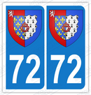 Auto - Sticker immatriculation 72 - Blason Pays de la loire