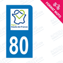 Moto - Sticker immatriculation 80 - Nouvelle région Hauts-de-France new