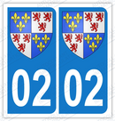 Auto - Sticker immatriculation 02 - Blason Picardie