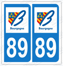 Auto - Sticker immatriculation 89 - Yonne