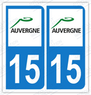 Auto - Sticker immatriculation 15 - Cantal