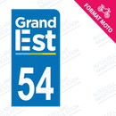 Moto - Sticker immatriculation 54 - Grand-Est new