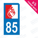 Moto - Sticker immatriculation 85 - Drapeau Vendéen new