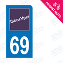 Moto - Sticker immatriculation 69 - Rhône new