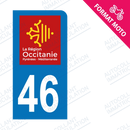 Moto - Sticker immatriculation 46 - Occitanie new