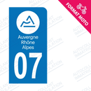 Moto - Sticker immatriculation 07 - Nouvelle région Auvergne-Rhône-Alpes new
