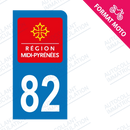 Moto - Sticker immatriculation 82 - Tarn et Garonne new
