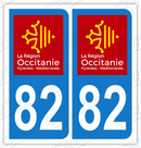 Auto - Sticker immatriculation 82 - Occitanie