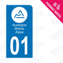 Moto - Autocollant immatriculation 01 - Ain - Nouvelle région Auvergne Rhône Alpes new
