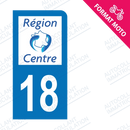 Moto - Sticker immatriculation 18 - Cher new