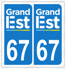Auto - Sticker immatriculation 67 - Grand-Est