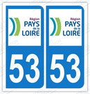 Auto - Sticker immatriculation 53 - Mayenne