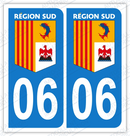 Auto - Sticker immatriculation 06 - Région Sud