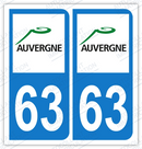 Auto - Sticker immatriculation 63 – Auvergne