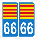 Auto - Sticker immatriculation 66 – Languedoc Roussillon
