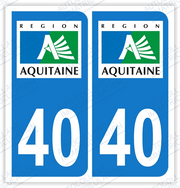 Auto - Autocollant immatriculation 40 – Aquitaine