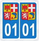 Auto - Autocollant immatriculation 01 - Blason Auvergne Rhône Alpes