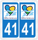 Auto - Autocollant plaque immatriculation 41 - Centre - Val de Loire