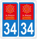 Auto - Sticker immatriculation 34 - Hérault