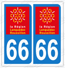 Auto - Sticker immatriculation 66 - Pyrénées Orientales