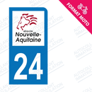 Moto - Sticker immatriculation 24 - Nouvelle Aquitaine new
