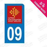 Moto - Autocollant immatriculation 09 – Occitanie