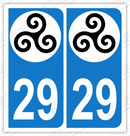 Auto - Sticker immatriculation 29 - Triskell