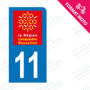 Moto - Sticker immatriculation 11 - Aude new