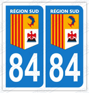 Auto - Sticker immatriculation 84 - Région Sud