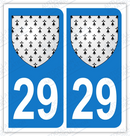 Auto - Sticker immatriculation 29 - Blason Bretagne