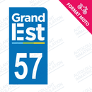 Moto - Sticker immatriculation 57 - Grand-Est new