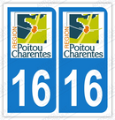 Auto - Sticker immatriculation 16 - Charente