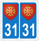 Auto - Sticker immatriculation 31 - Blason occitan