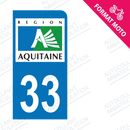 Moto - Sticker immatriculation 33 - Gironde new