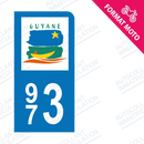 Moto - Sticker immatriculation 973 - Guyane new