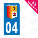 Moto - Sticker immatriculation 04 - Région Sud new