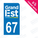 Moto - Sticker immatriculation 67 - Grand-Est new