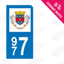 Moto - Sticker immatriculation 977 - Saint-Barthélemy new
