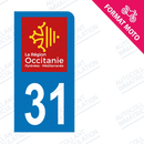 Moto - Sticker immatriculation 31 - Occitanie new
