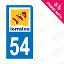 Moto - Sticker immatriculation 54 - Meurthe et Moselle new