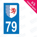 Moto - Sticker immatriculation 79 - Blason Nouvelle Aquitaine new