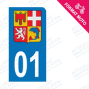 Moto - Autocollant immatriculation 01 - Blason Auvergne Rhône Alpes new