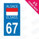 Moto - Sticker immatriculation 67 - Rot un Wiss new