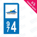 Moto - Sticker immatriculation 974 - Réunion new