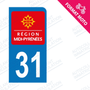 Moto - Sticker immatriculation 31 - Haute garonne new