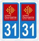 Auto - Sticker immatriculation 31 – Occitanie