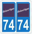 Auto - Sticker immatriculation 74 - Haute Savoie