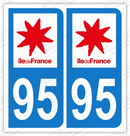 Auto - Sticker immatriculation 95 - Val d'Oise